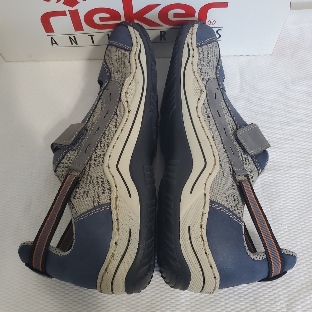 Rieker Sporty Mary Jane Walking City Shoes Blue Leather EU40 NEW
Size 9.5-10 - Picture 6 of 9